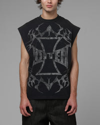 Loiter Cyber Cross Vintage Muscle T-Shirt Black