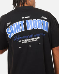 Saint Morta Rise Up Boxy T-Shirt Black Acidwash