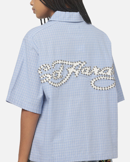 Ed Hardy Vandal Button Up Shirt Blue Check