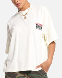 Ed Hardy Rose Skull Oversized Print T-Shirt Off White