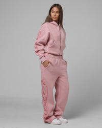 Loiter Women's In Script Zip Hoodie Orchid Pink