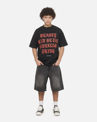 Saint Morta Cruel Beauty Boxy T-Shirt Washed Black
