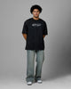 Loiter Chrome Logo T-Shirt Black Acidwash