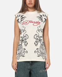 Ed Hardy Dragon Muscle T-Shirt Off White