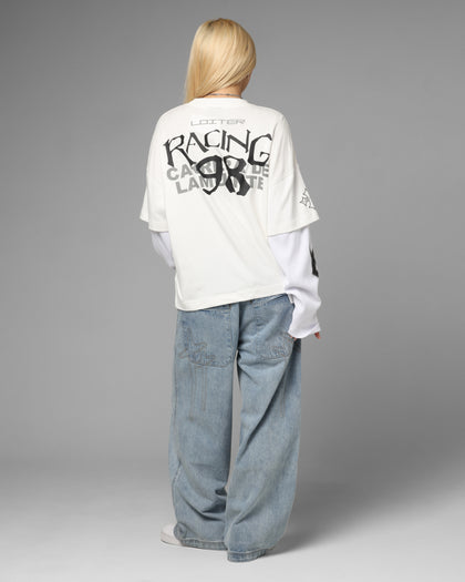 Loiter Performance Layered Long Sleeve T-Shirt Off White