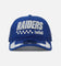 New Era Las Vegas Raiders 'Podium Pack' Pre-Curved Golfer Trucker Snapback Light Royal/Metallic Gold