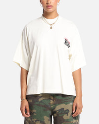Ed Hardy Rose Skull Oversized Print T-Shirt Off White