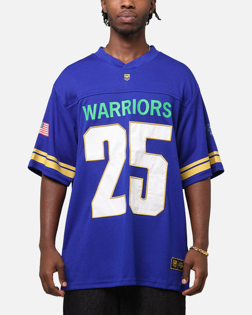 Bleacher Athletic New Zealand Warriors NRL 2025 Las Vegas Round Grid Iron T-Shirt Official Team Colour
