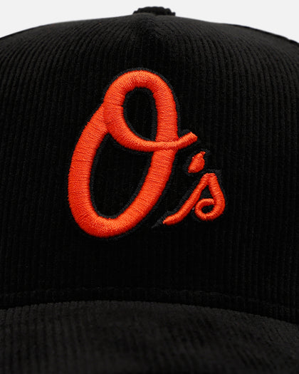 New Era Baltimore Orioles 'Black Cord' 9FORTY A-Frame Corduroy Snapback Black