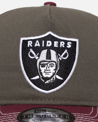 New Era Oakland Raiders 'Contrast Visor' Pre-Curved Golfer Snapback Moss/Maroon