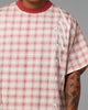 Loiter Script T-Shirt Pink Check