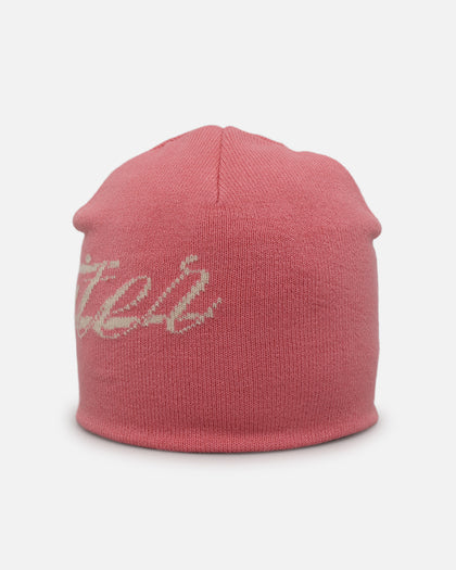 Loiter Hybrid Skull Knit Beanie Pink