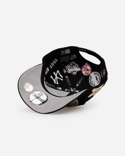 New Era New York Yankees 'All Over Embroidery' 9FORTY A-Frame Snapback Black