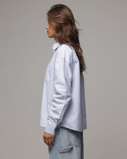 American Thrift Oxford Long Sleeve Shirt Blue Stripe