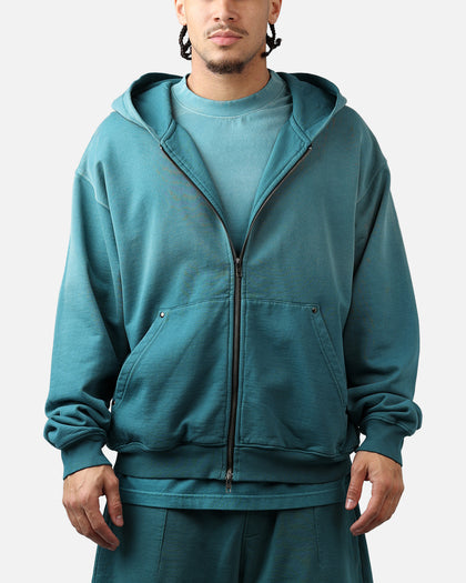 American Thrift Zip Hoodie Washed Teal