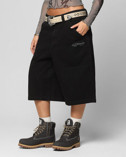 Ed Hardy Dragon Jorts Black