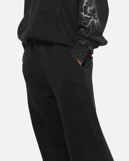 Ed Hardy Women's Rose Trackpants Washed Black