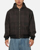 Carre Sherpa Lined Zip Hoodie Black Plaid