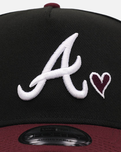 New Era Atlanta Braves 'Burgundy Hearts' 9FORTY A-Frame Snapback Black/Maroon