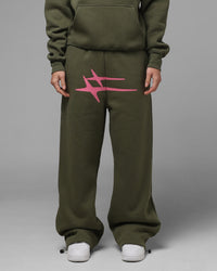 Loiter Hybrid Sweatpants Olive/Pink
