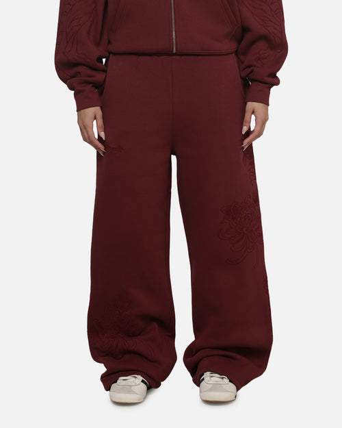 Ed Hardy Women's Tattoo Trackpants Burgundy