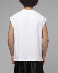 Loiter Script Muscle T-Shirt White