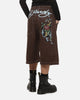 Ed Hardy Serpent Jorts Brown