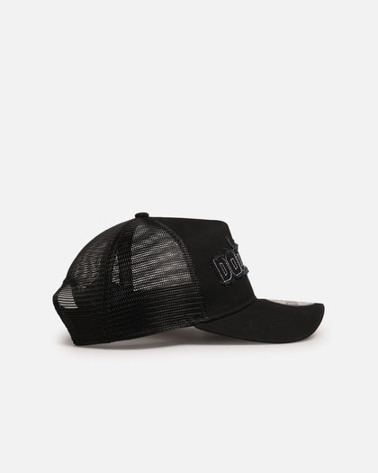 New Era Los Angeles Dodgers 'Distressed' 9FORTY A-Frame Trucker Snapback Black/White