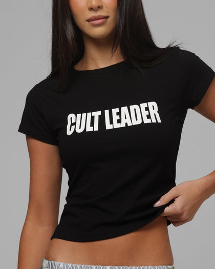 Loiter Women's Cult Leader Baby T-Shirt Black