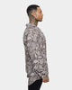 Saint Morta Paisley Skulls Long Sleeve Button Up Shirt Vintage Brown