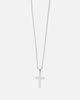 Saint Morta Textured Cross Pendant Chain White Gold