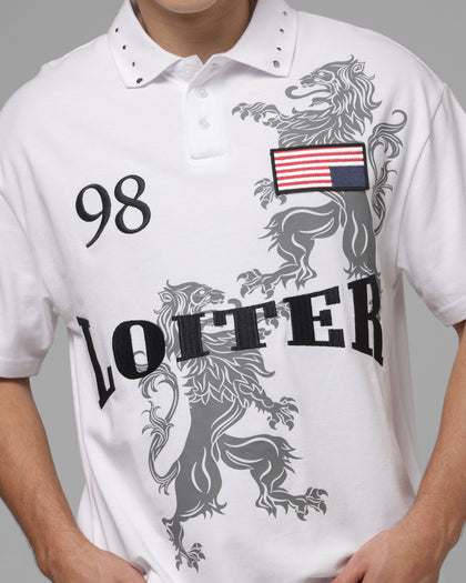 Loiter United Polo T-Shirt Off White