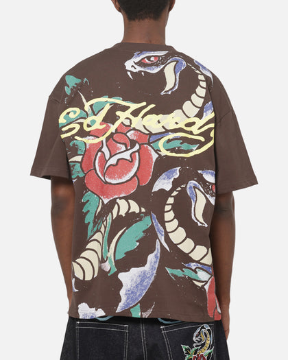 Ed Hardy Serpent T-Shirt Washed Brown