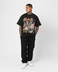 Mitchell & Ness Seattle Supersonics Gary Payton and Shawn Kemp Caricature T-Shirt Faded Black