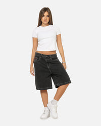 X-Large 91 Star Bull Denim Shorts Washed Black