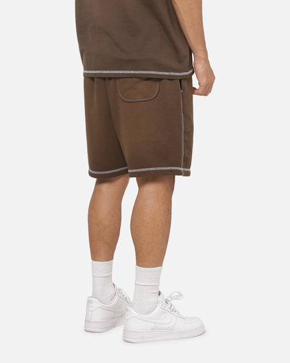 New Era Acid Wash Fleece Shorts Brown