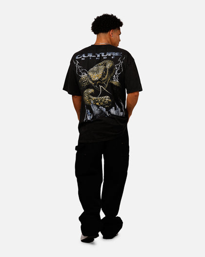 Culture Kings Snake Eyes T-Shirt Black Acidwash