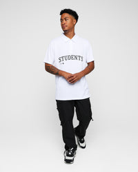 Students Golf Armstrong Poly Polo Shirt White