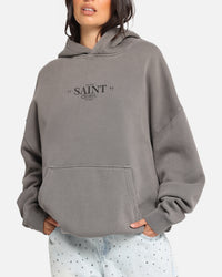 Saint Morta Lost Souls Boxy Hoodie Washed Charcoal