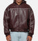 Carre Velocity Vegan Leather Bomber Jacket Burgundy