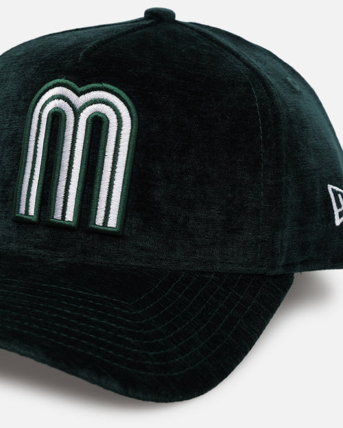 New Era Mexico National Baseball Team 'Plush Chenille' 9FORTY A-Frame Snapback Dark Green