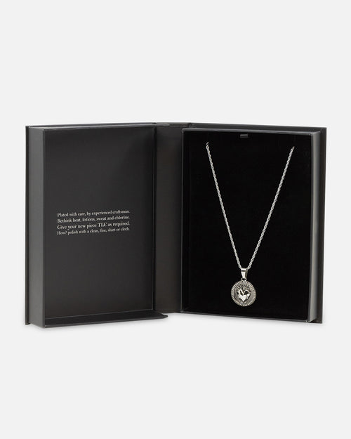NXS Burning Heart Necklace White Gold