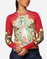 Ed Hardy Women's Divine Long Sleeve T-Shirt Red