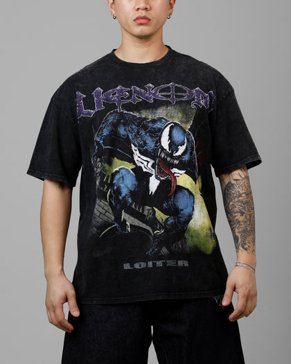 Loiter Marvel Venom Vintage T-Shirt Black Acidwash