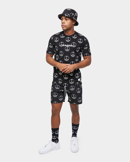 Carre Peace All Over Bucket Hat Black/White