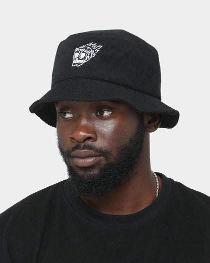 Rats Get Fat Flame Skull Bucket Hat Black