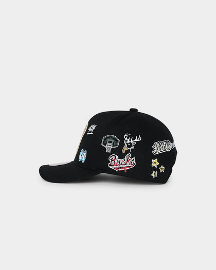 Mitchell & Ness Milwaukee Bucks 'Hand Drawn Doodle' Pro Crown Snapback Black
