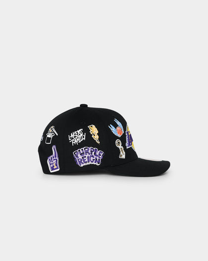 Mitchell & Ness Los Angeles Lakers 'Hand Drawn Doodle' Pro Crown Snapback Black