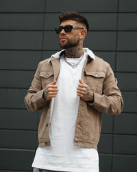 Saint Morta Sherpa Denim Jacket Brown