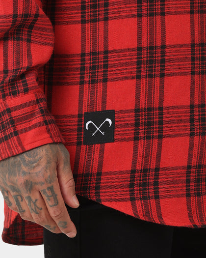 Saint Morta Flow Long Sleeve Flannel Shirt Red/Black